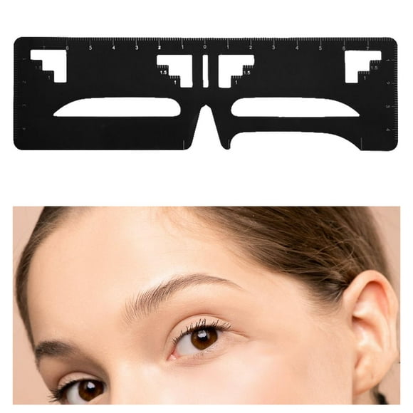 Regla para Cejas Reutilizable Profesional Colcomx Acero Inoxidable Color Negro