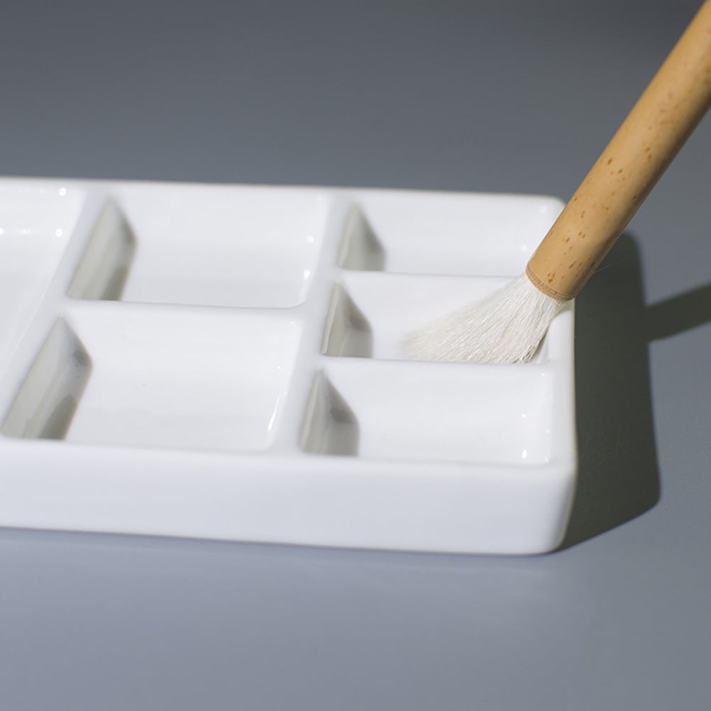 Pyramidti Ceramic Palette Paint Trays Watercolor Palette Pallets Painted Painting Pallet Ceramics White 18.00X8.80X1.50CM