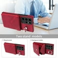 thumbnail image 6 of Dteck for Samsung Galaxy S22 Ultra Case 5G 6.8 inch, Minimalist Wallet Case with Ring Kickstand and Shoulder Strap, Shockproof Stylish Protective Cover for Galaxy S22 Ultra,Red, 6 of 9
