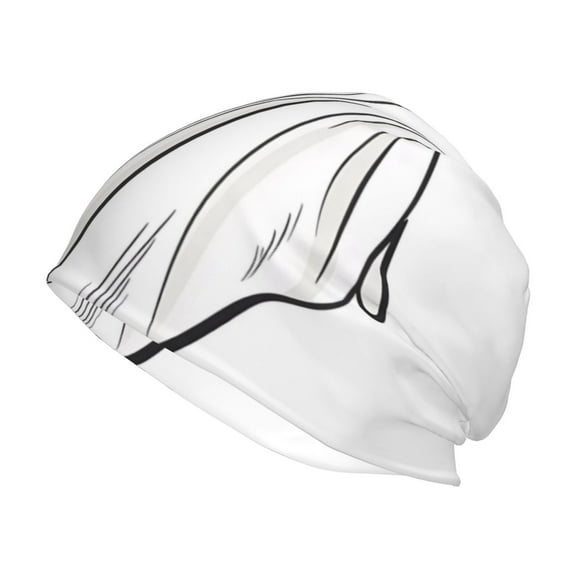 KLL Cute Ghost Simple Drawing Winter Fall Beanie Knit Hats for Men & Women - Warm & Soft Stylish Toboggan Caps for Cold Weather