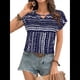 thumbnail image 2 of Blusas de Verano de Corta para Mujer, Blusas Elegantes e Informales para Mujer, Azul Marino, Talla M, 2 of 9