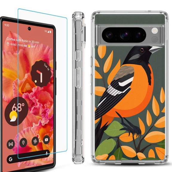 OneToughShield ® Compatible with Google Pixel 8 Pro, Shockproof Phone Case, with Tempered Glass Screen Protector - Oriole