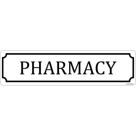 Metal Sign PHARMACY Tin Sign Wall Plaque Room Door Decor Club Bar Garage Tin Plates Indoor & Outdoor Wall Decor 4"x16"