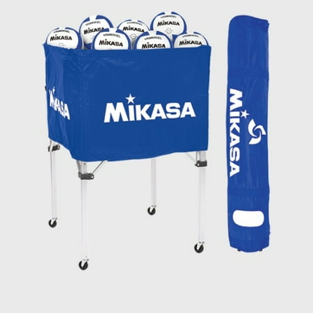 Volleyball Cart for 24 Balls by Mikasa Sports, Royal Blue - 25'' x 25'' x 40''