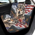 thumbnail image 4 of Pzuqiu American Flag Wolf Pattern Full Set Car Seat Cover Sets, Dustproof Accessories Durable Fit for Trucks, 4 of 10