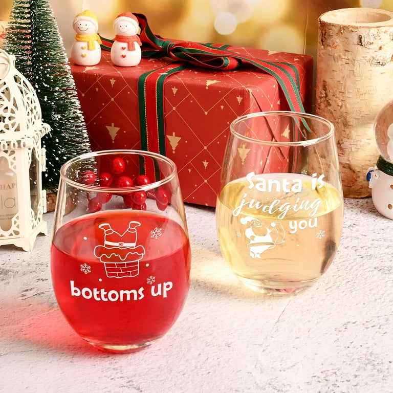 Red Christmas Martini Glasses, Set of 4