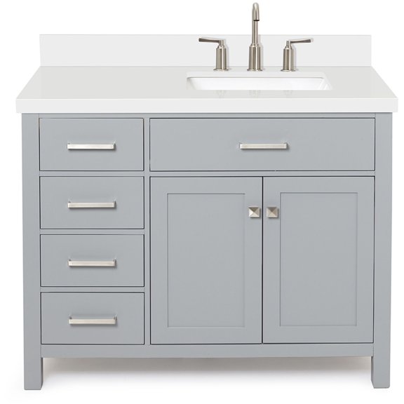 Ariel H043srwqrvo Bristol 43" Free Standing Single Rectangular Basin Vanity Set - Grey