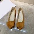 thumbnail image 5 of Women's Chic Bow Flat Pumps Pointed Toe Ballet Flats Office Work Business Casual Dress Shoes Comfy No Heel,36, 5 of 7