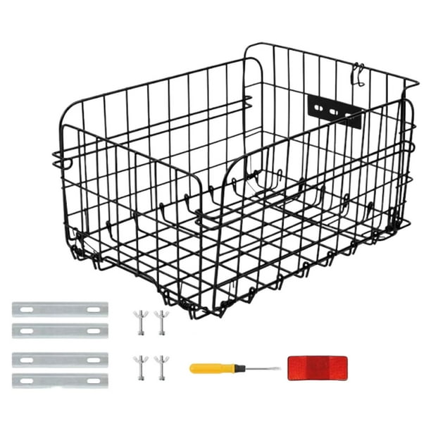 Cesta trasera plegable para bicicleta, fácil de instalar, diseño vintage. Cestas traseras plegables para bicicletas plegables.