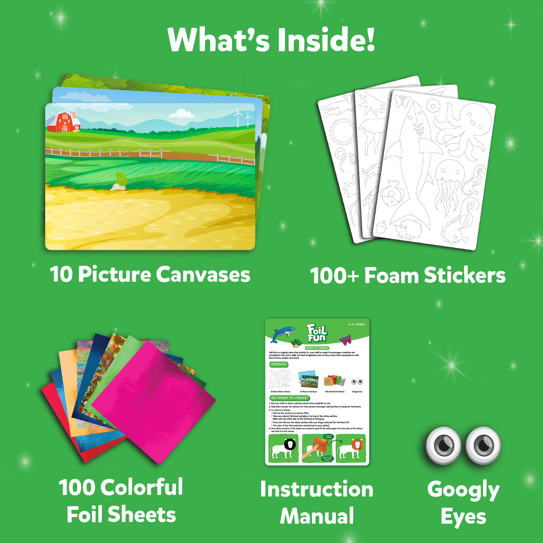 Skillmatics Foil Fun Art Kit for Kids, Animals, DIY No Mess Creative Activity Set, Ages 4 to 9
