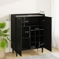 thumbnail image 5 of furlinkhm Wine Bar Cabinet, Industrial Bar Cabinets for Liquor and Glasses, 37" Kitchen Coffee Bar Cabinet Liquor Cabinet Bar for Home with Removable Wine Racks, Black, 5 of 9
