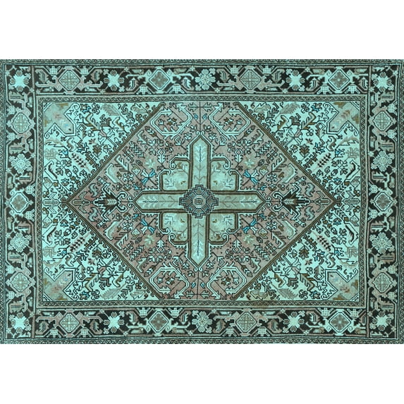 Ahgly Company Indoor Rectangle Persian Light Blue Traditional Area Rugs, 3' x 5'