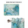 thumbnail image 6 of Turquoise Blue Marble 2 Panel Kitchen Curtains for Small Windows, Modern Abstract Art Cracks Bathroom Tier Curtain, Short Window Treatment for Bedroom/Living Room 55"x24", 6 of 6