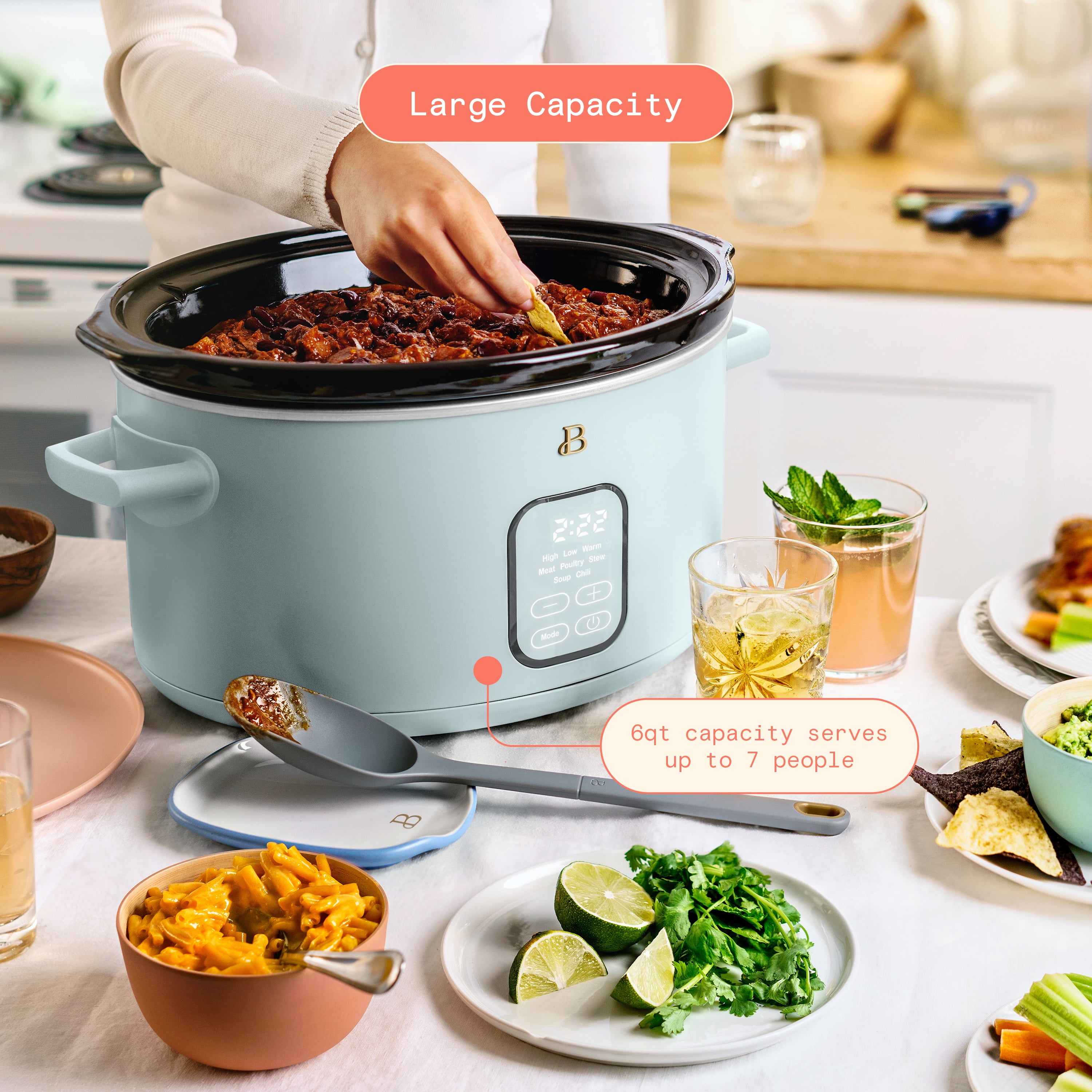 Beautiful 6 Qt Programmable Slow Cooker, Hydrangea by Drew