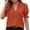 Orange, variant on Women's Blouse V Neck Short Sleeve Ruffle Puff Sleeve Smocked Pleated Flowy Lightweight Soft Casual Elegant Summer Tops, Black S