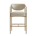 thumbnail image 6 of Spruce & Spring Modern Counter Bar Stool with Woven Strap Arms & Gold Metal Frame Set of 2, Beige with Gold Frame, 6 of 15