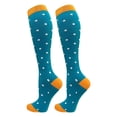 thumbnail image 4 of thinsony Chaussettes de Compression 20-30mmhg Longueur Genou Bas de Sport pour Unisexe Course Cyclisme, Bleu, L/TG, 4 of 9