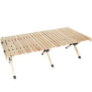 4 ft Foldable Solid Wood Picnic Table: Portable, Outdoor, Beach, BBQ, with Bag