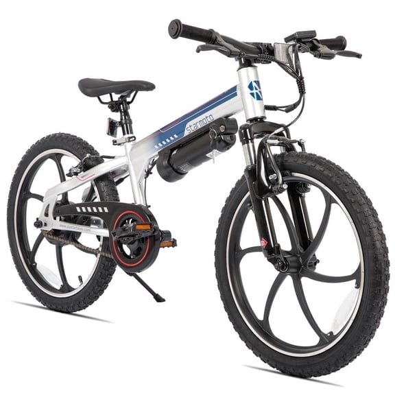 JOYSTAR Radspur Electric Bike 20" with 250W Brushless Motor, 15 Miles 15MPH Electric Mountain Bicycle with Removable Battery, White