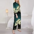 thumbnail image 4 of Disketp Pajamas Set Long Sleeve Sleepwear Womens Button Down Nightwear Pj Sets-Happy Halloween 8, 4 of 9