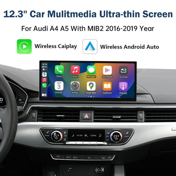 RoadTop For Audi A4 A5 2016-2019 MIB2 System Wireless Carplay Android Auto 12.3 Inch Ultra-Thin Touchscreen Car Stereo Bluetooth Mirrorlink Navigation
