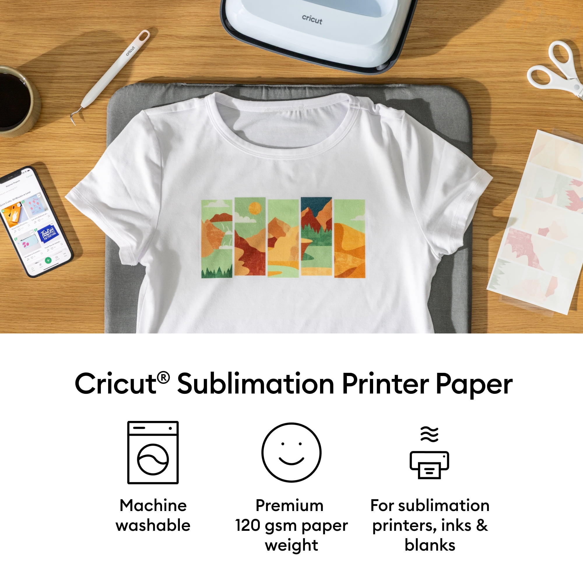 Cricut® Sublimation Printer Paper - 8.5 in x 11 in (200 ct), 8.5" x 11",White