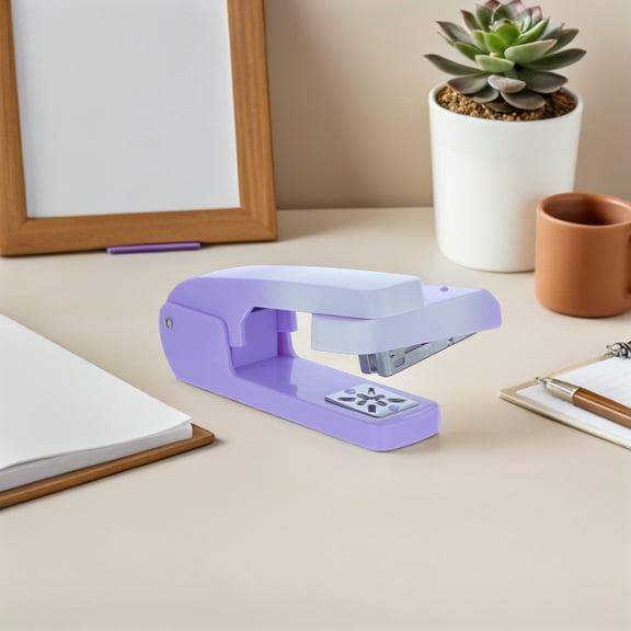 TABLZONE 1Set Purple 360 Degree Rotating Desktop Stapler for Home Office Compact Manual Paper Stapling