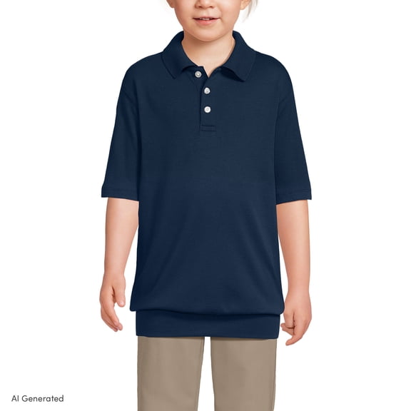 Lands' End Kids Short Sleeve Banded Bottom Polo Shirt
