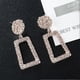 thumbnail image 4 of Pendientes colgantes grandes de metal con diseño geométrico, plateados y dorados, para mujeres y niñas, 2,2 cm, 3,3 cm y 6,8 cm, pequeños, en oro rosa, 4 of 4