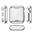 thumbnail image 4 of Sleektime Case for Apple Watch Series 6 5 4 SE 44mm, Tempered Glass Screen Protector, High Definition Scratch Resistant Soft Cover for Apple Watch Accessories, Silver, 4 of 7