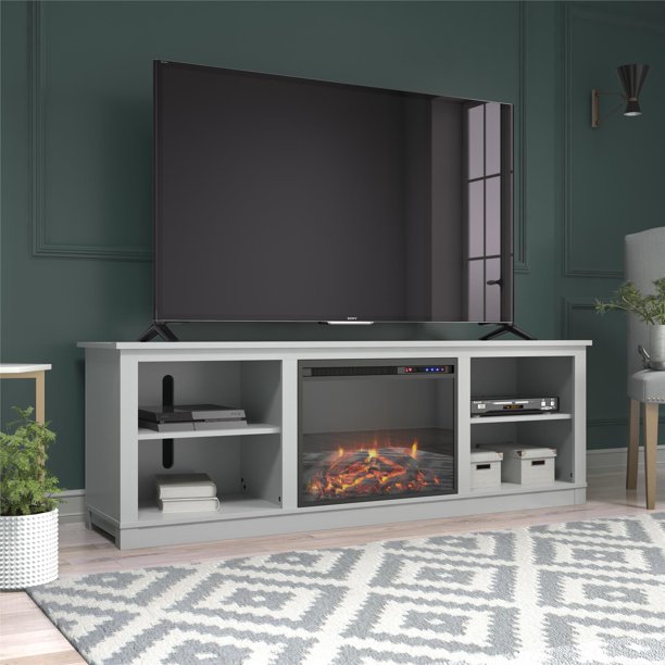 Ameriwood Home Kahle Fireplace TV Stand for TVs up to 75", Dove Gray