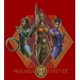 thumbnail image 2 of Men's Black Panther: Wakanda Forever Okoye Shuri and Nakia Portraits  Graphic Tee Red X Large, 2 of 3