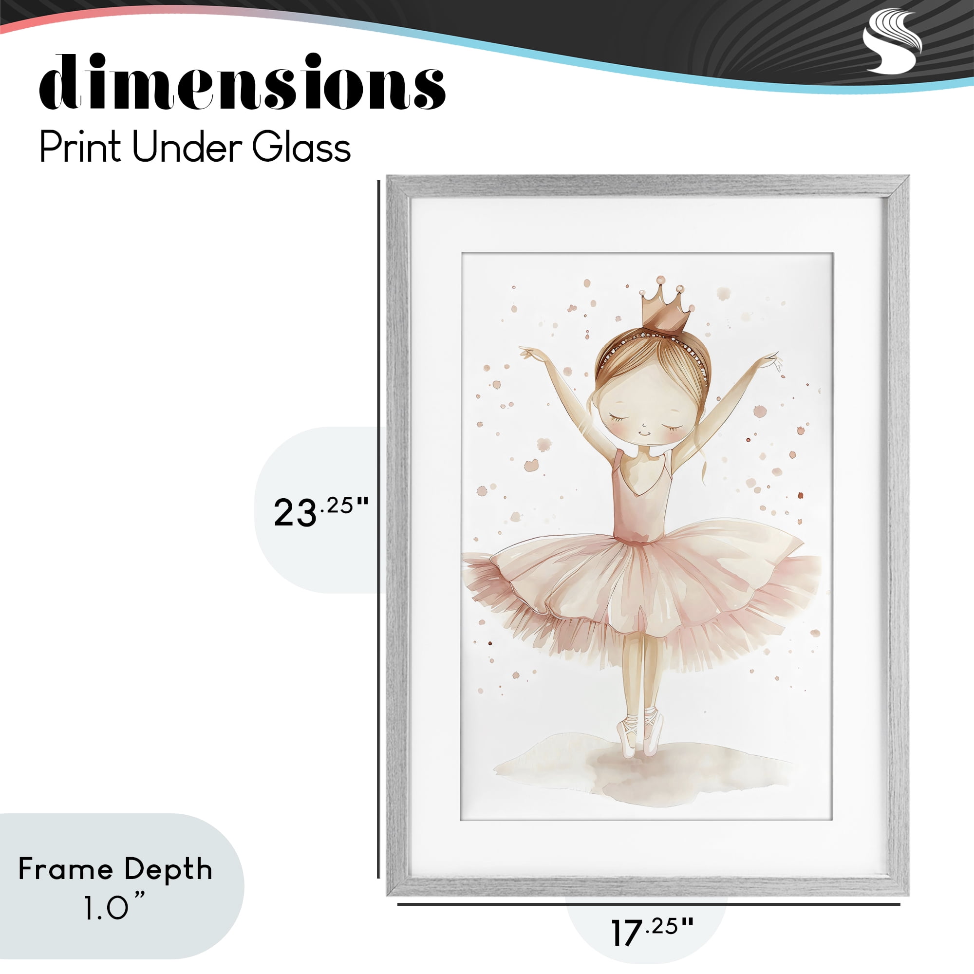 Stupell Industries Sweet Pink Tutu Gray Framed Print Under Glass, design by Creative Studio