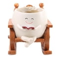 thumbnail image 1 of Face Flower Pot Cute Resin Flower Head Flower Pot Suitable For Indoor And Outdoor Unique Sitting Rocking Chair Succulent Flower Pot For Flower Indoor Self Watering for Potted Large Flower Outdoor, 1 of 9
