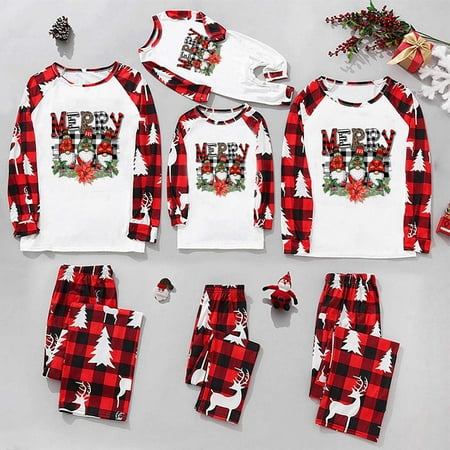 

QATAINLAV Family Pajamas Christmas Matching Sets Casual Round Neck Long Sleeve Jumpsuits Cute Printed One Piece Romper 2024 Baby Clothes Hoy Oferta Flash Red 3M