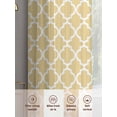thumbnail image 7 of Yellow Moroccon Semi Sheer Curtains 72 Inch Length 2 Panels Set, Farmhouse Minimalist Ethnic Geometric Sheer Kitchen Curtain Privacy Voile Window Curtain for Living Room Bedroom Rod Pocket Drapes, 7 of 7