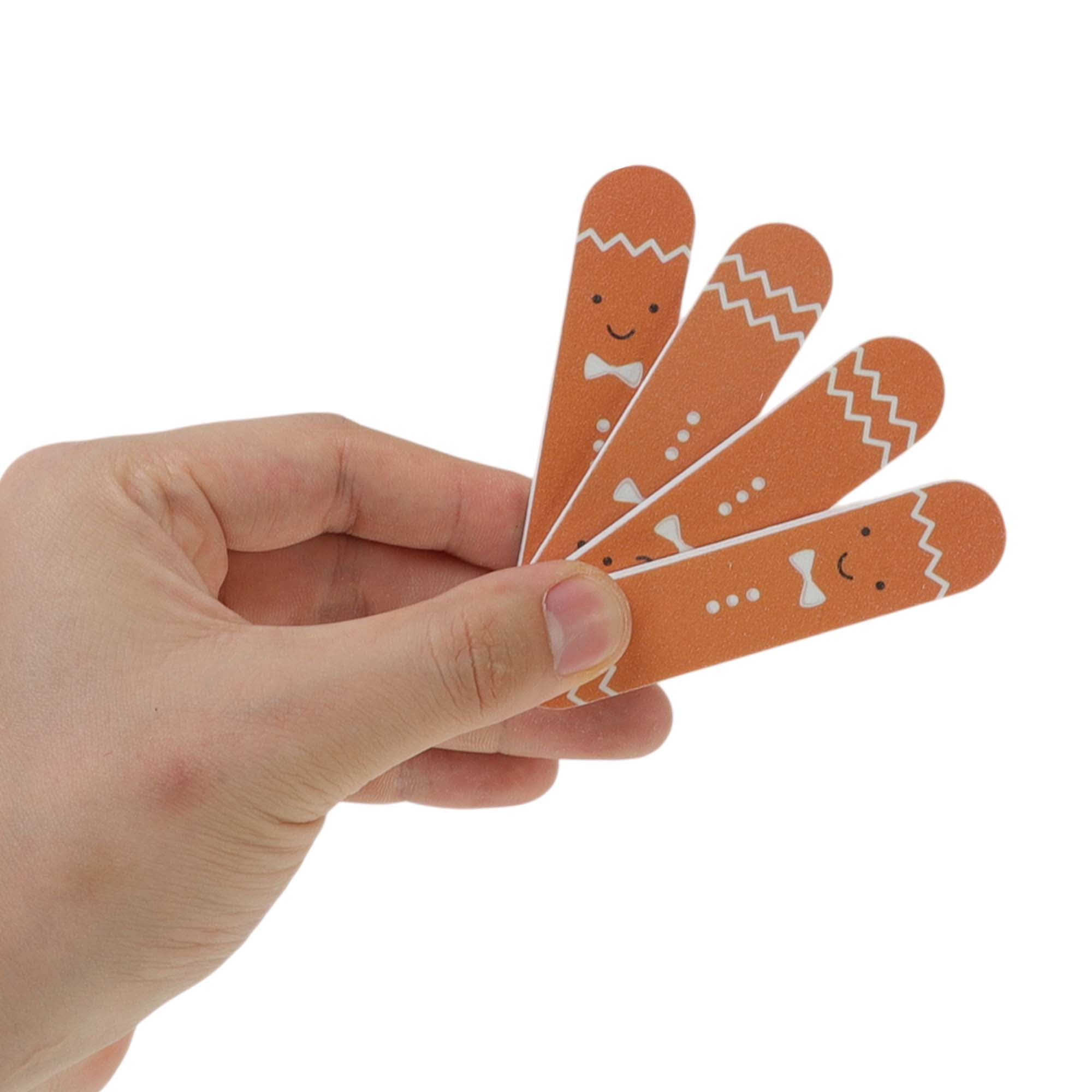 Unique Bargains Christmas Style Multifunctional Nail File Manicure Tool 4 Pcs Orange