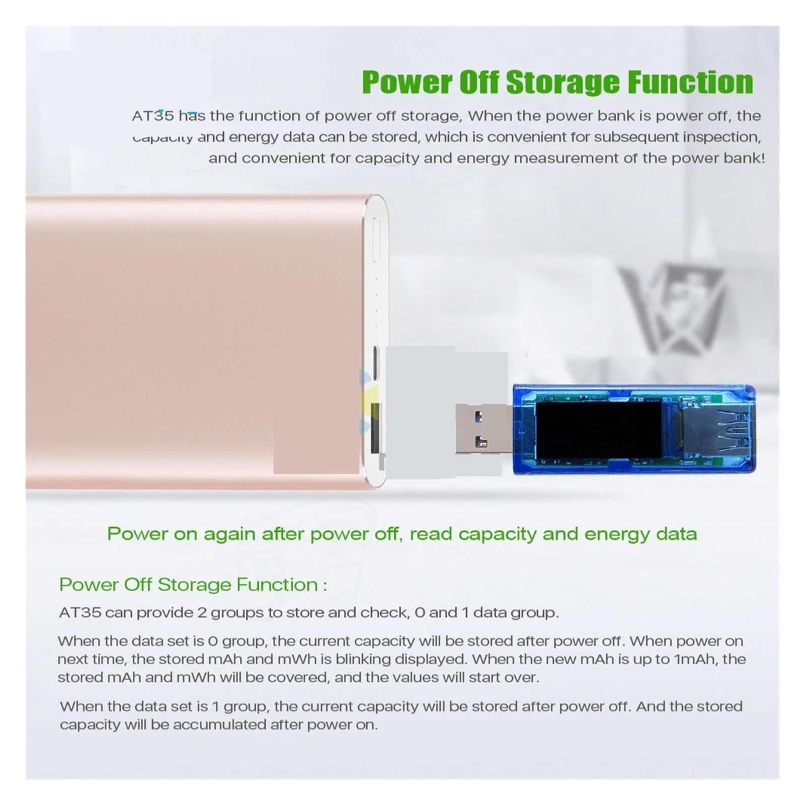 AT35 USB Tester Voltmeter Ammeter Voltage Current Meter Multimeter Battery Charge Power Bank Capacity Tester ,Easy to Operate