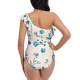 thumbnail image 5 of Honeii Rose Flowers for women's one-piece swimsuit featuring a chic one-shoulder design experience elegance and style in the water-Large, 5 of 6