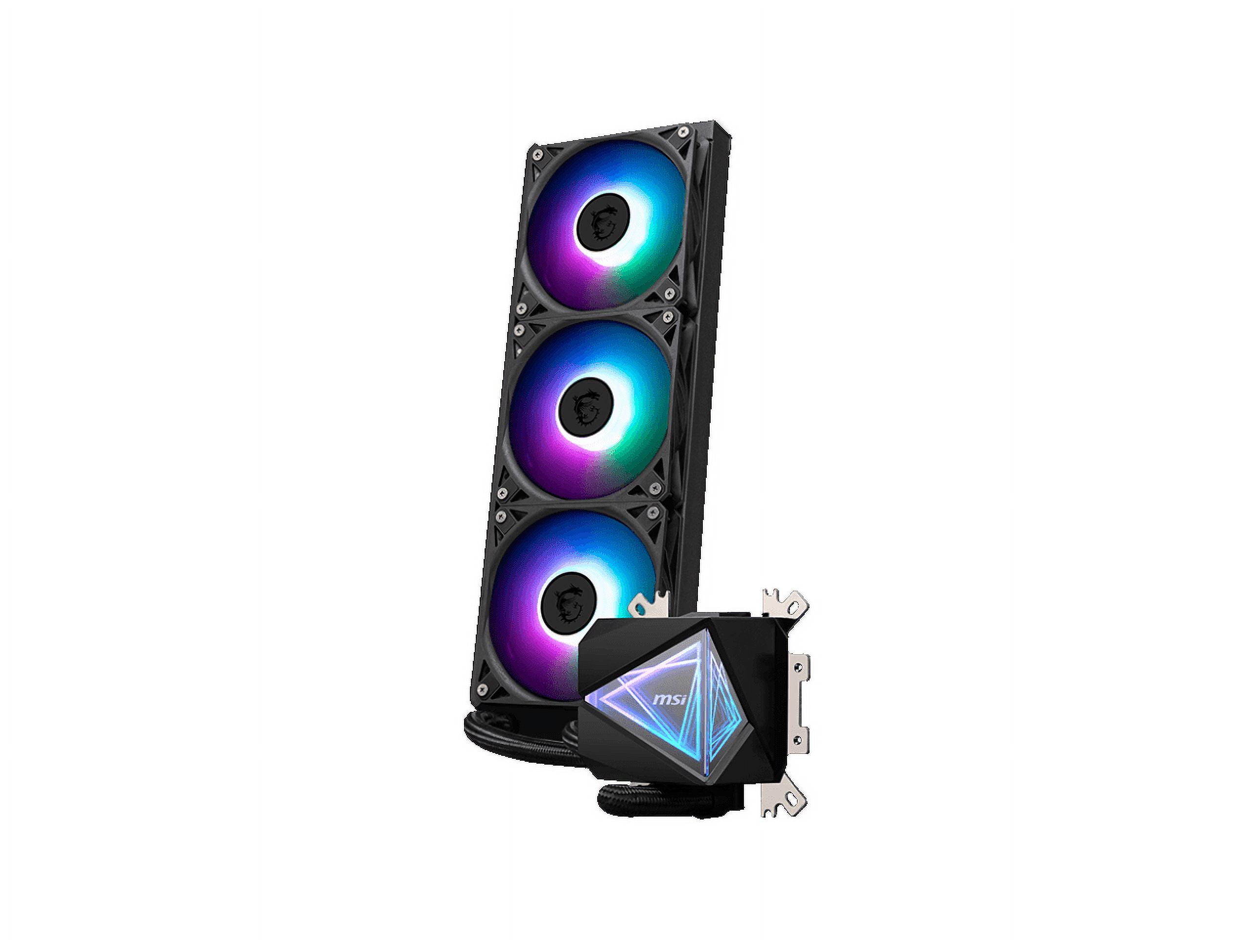 MSI MAG CoreLiquid I360 Black - AIO ARGB CPU Liquid Cooler - Infinity Mirror Design - UNI Bracket - 360mm Radiator - Triple 120mm ARGB PWM Fans - LGA 1700/1851 / AM5/AM4 Compatible