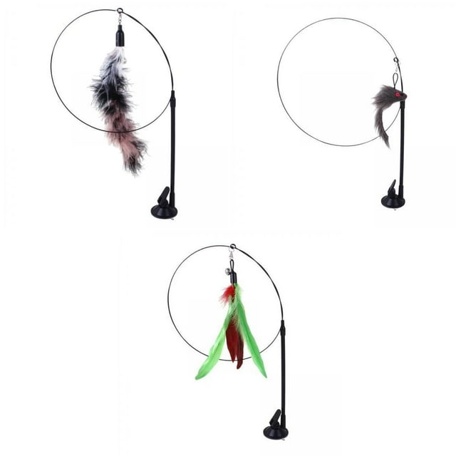 Juguetes para Gatos Salvador Varitas de Plumas con Base de Succión
