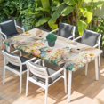 thumbnail image 2 of Easter Bunny Table Cloths for 6 Foot Rectangle Tables, Rabbit Spring Flowers Leaves Vintage Rustic Plants Patio Waterproof Elastic Fitted Tablecloths, Washable Rectangular Table Cover for Camping, 2 of 8