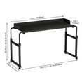 thumbnail image 3 of WETLA 120x40CM Height Adjustable Overbed Table with Wheels, Rolling Over-the-Bed Laptop Desk with Raised Baffle, Home Office Bedroom Hospital Workstation Table, 3 of 8