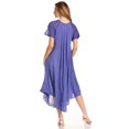 thumbnail image 2 of Sakkas Egan Long Embroidered Caftan Dress / Cover Up With Embroidered Cap Sleeves - A-Navy - One Size Regular, 2 of 5
