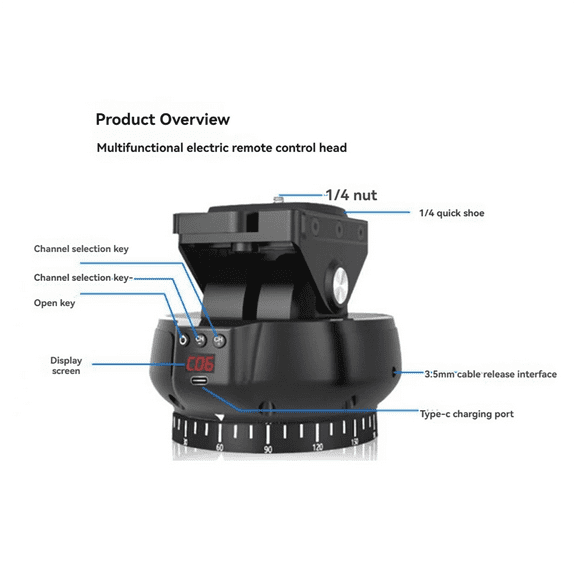 YT-1200 Auto Motorized Rotating Panoramic Remote Control Pan Tilt Video Tripod Stabilizer for Smartphone Cameras