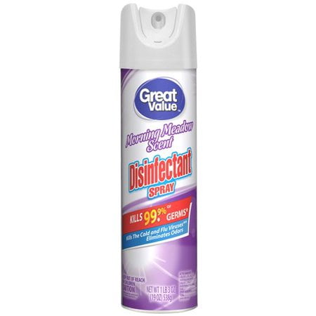 - (2 Pack) Great Value Disinfectant Spray, Morning Meadow Scent, 16 oz