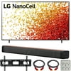 LG 75NANO90UPA 75 Inch 4K Smart UHD NanoCell TV w/ AI ThinQ (2021 Model) Bundle with Deco Home 60W 2.0 Channel Soundbar, 37-100 inch TV Wall Mount Bracket Bundle and 6-Outlet Surge Adapter