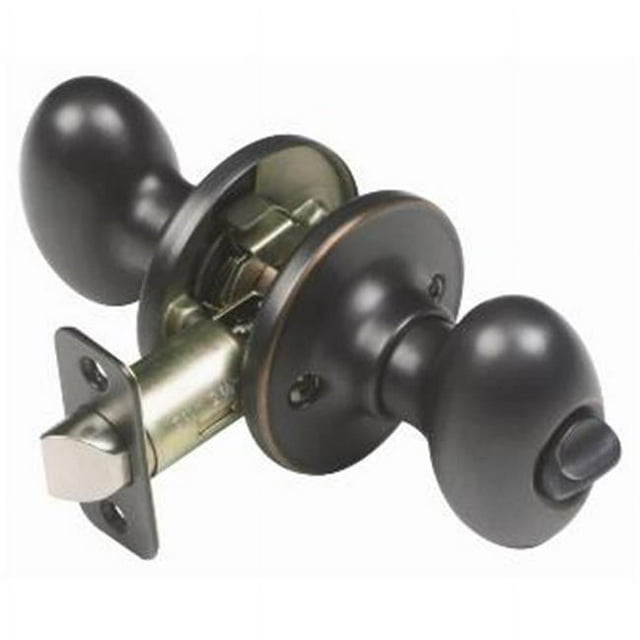 Design House 740498 Egg 2-Way Latch Privacy Door Knob, Adjustable Backset