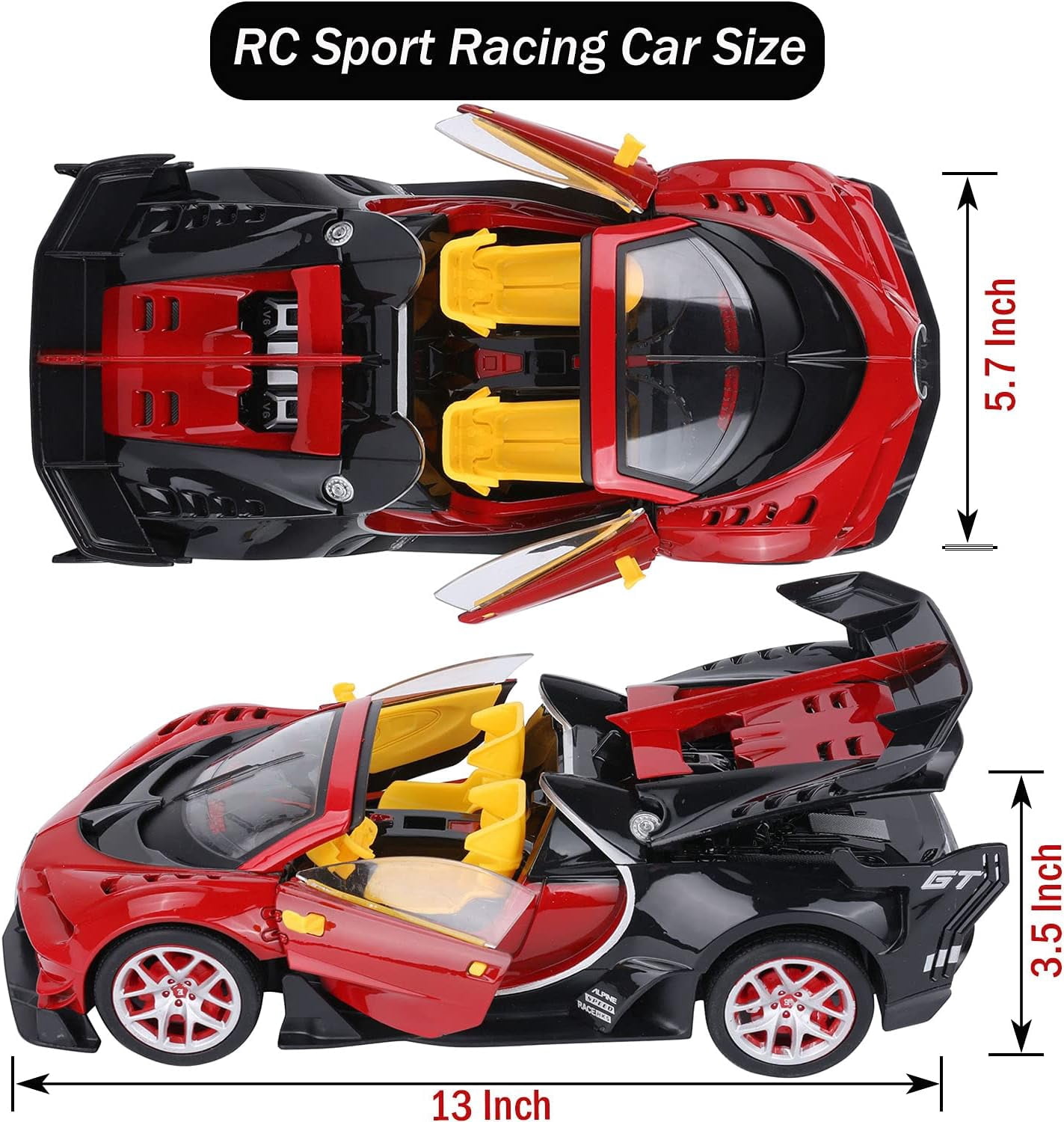 1:14 Scale High-Speed Racing Car Toy with Lights – Remote Control Sports Car Gift for Kids Boys & Girls