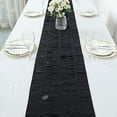 thumbnail image 6 of Balsa Circle 12x108 in Black 3D Leaves Petal Design Taffeta Table Runner Party Events Home Decorations Supplies, 6 of 8